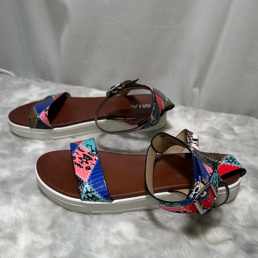 MIA Multicolor Ellen Ankle Strap Sandal 9.5 - Picture 3 of 7
